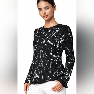 Generation Love Sweater Paint Splatter Ribbed Knit Sweater Wool Cashmere Tencel